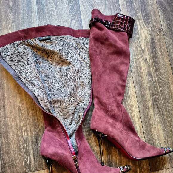 Lazzaro Fur-Lined Suede High Heeled Boots – Never Worn, 10 US (41 EU) - Picture 2 of 5